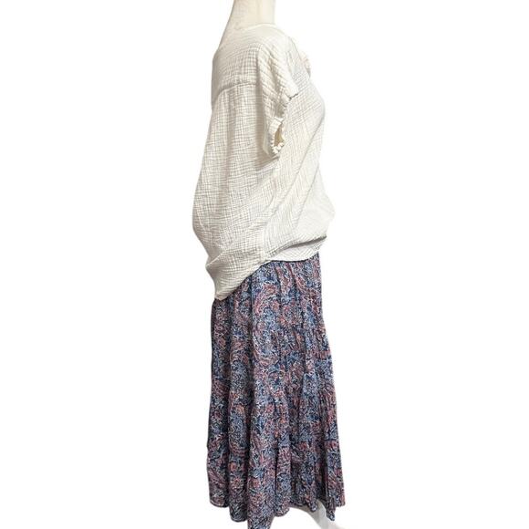 Quince Cotton Gauze Top Small White Relaxed Fit Short Sleeve Minimalist Boho - Picture 3 of 7